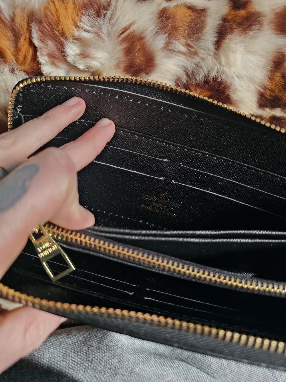 Louis Vuitton Black Embossed Zipper Wallet - Picture 7 of 7